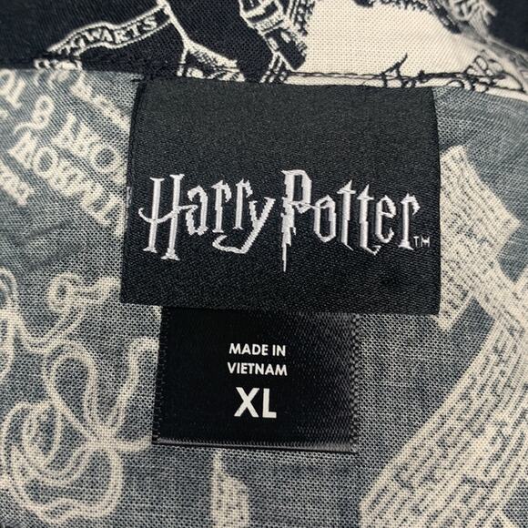 Harry Potter The Marauder's Map Print Top Sleeveless Buttons Down Size XL Junior - Picture 9 of 13